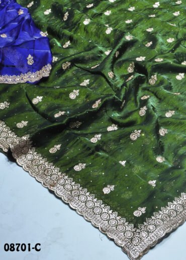 Jayasri - 08701-C  Parrot Green   Color Excellent Black Rangoli  Saree CM1435878 (LR2B)