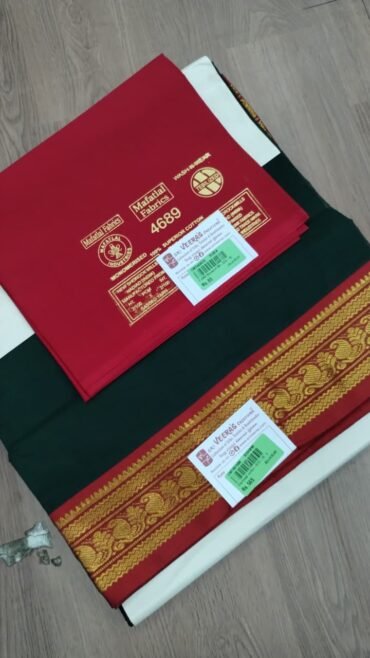 Sindur 660-B DarkGreen Color Chettinad Cotton Saree CM1461586
