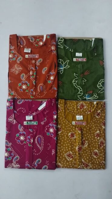 Kuchis 250-Pink, Red, Green & Mustard Color Readymade Nightys CM1458399