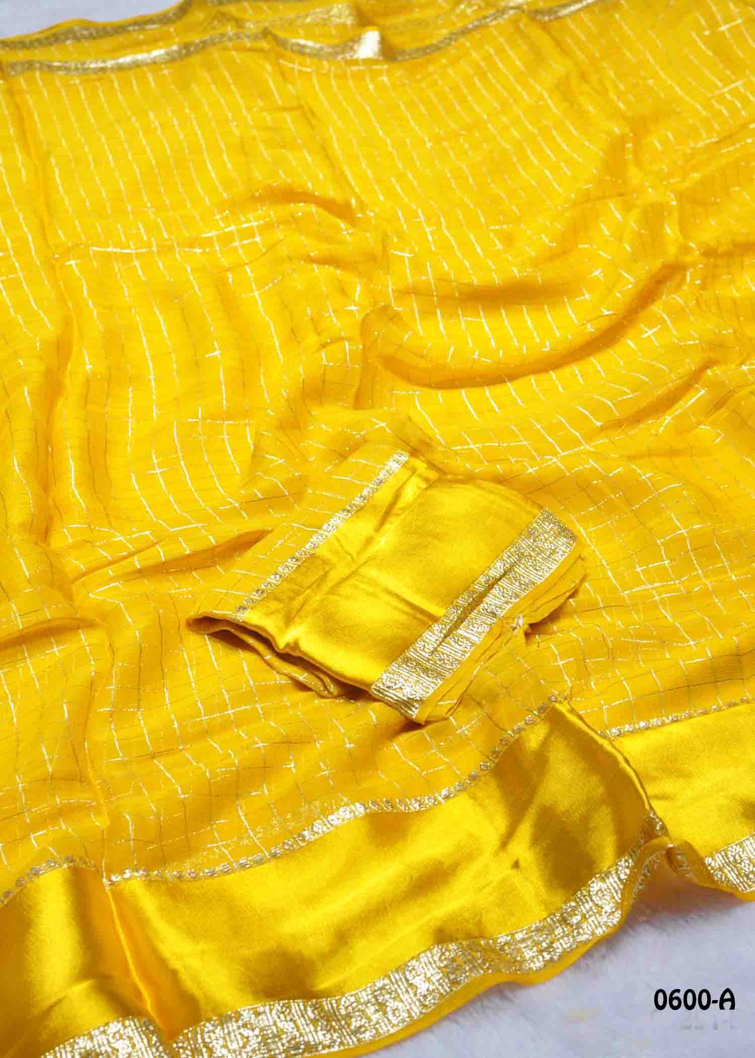 Nandhika -0600-A Yellow Color Trendy Viscose Georgette Saree CM1449079 (LR3C)