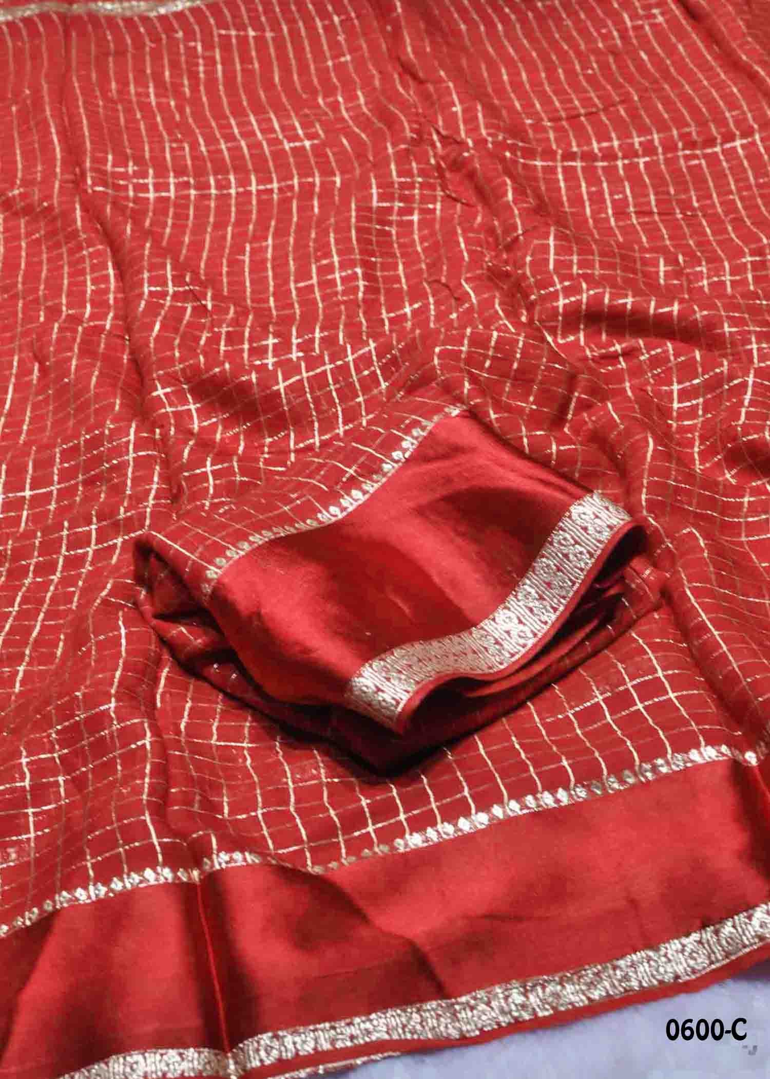 Nandhika -0600-C Red Color Trendy Viscose Georgette Saree CM1449079 (LR3C)