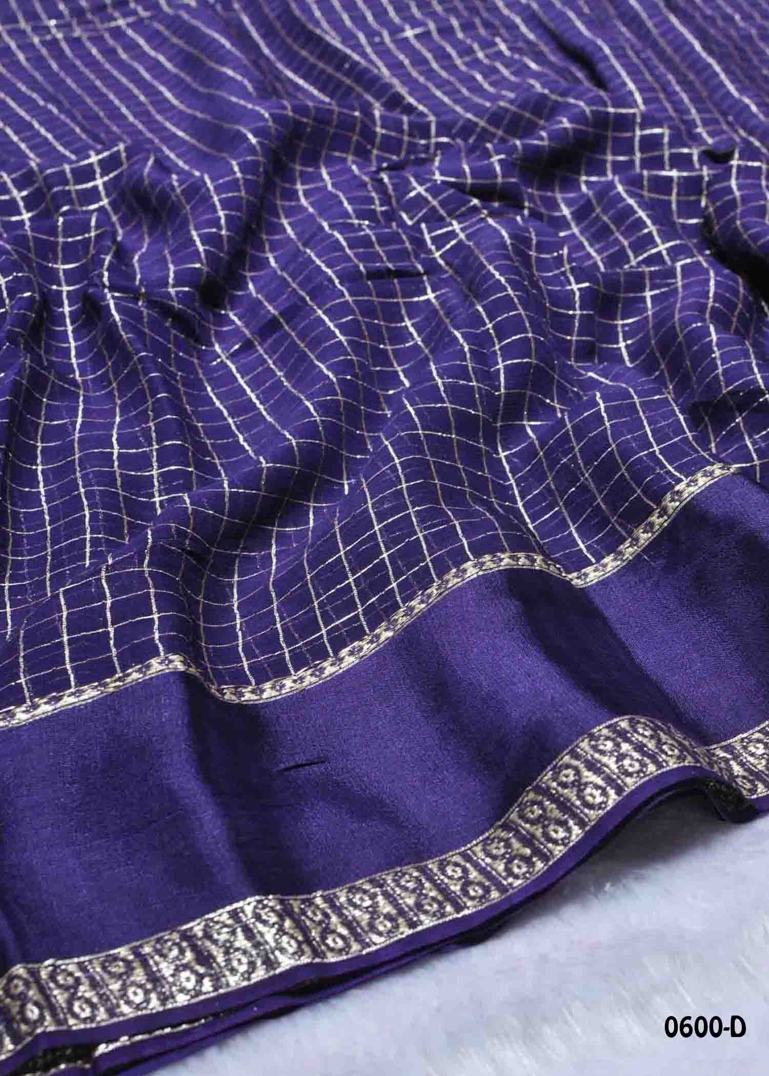 Nandhika -0600-D Violet Color Trendy Viscose Georgette Saree CM1449079 (LR3C)