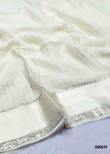 Nandhika -0600-H  White Color Trendy  Viscose Georgette Saree CM1449079 (LR3C)