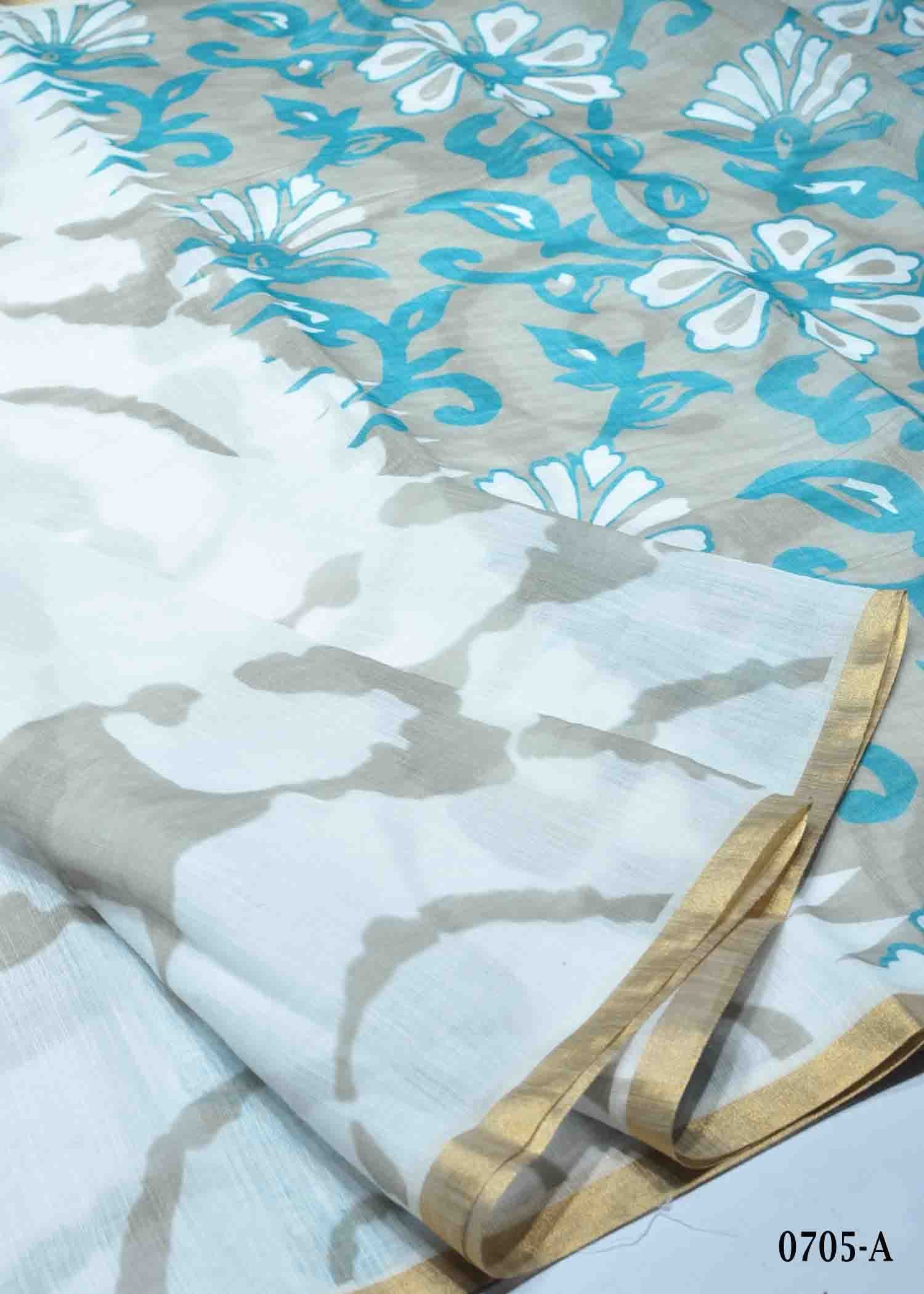 Sainisha -0705-A Halfwhite Color Trendy Linen Cotton Saree CM1423303 (LR3C)