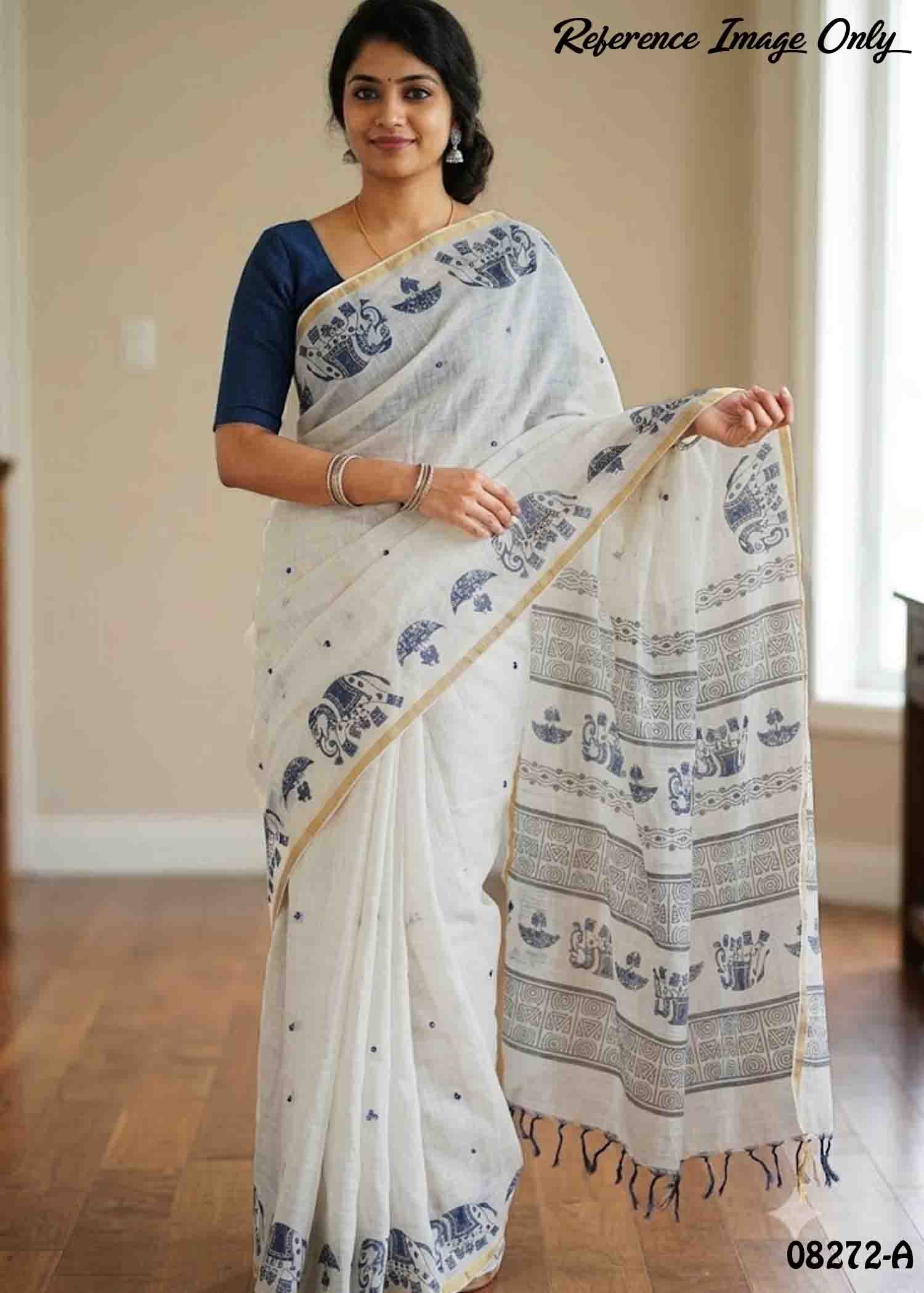 Kavinya-08272-A SilverGrey Color Excellent Linen Cotton Saree CM1448213 (LR1C)