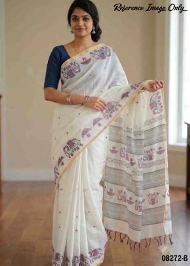 Kavinya-08272-B  SilverGrey Color Excellent  Linen Cotton Saree CM1448213 (LR1C)