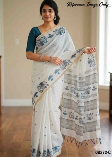 Kavinya-08272-C  SilverGrey Color Excellent  Linen Cotton Saree CM1448213 (LR1C)