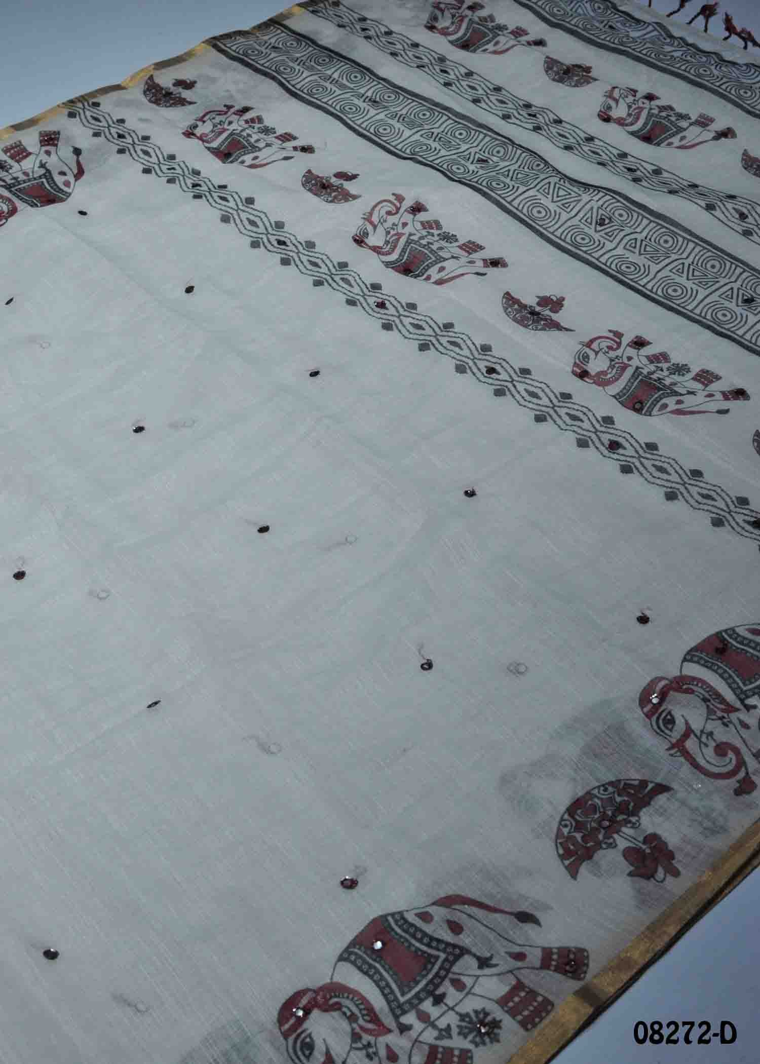 Kavinya-08272-D SilverGrey Color Excellent Linen Cotton Saree CM1448213 (LR1C)