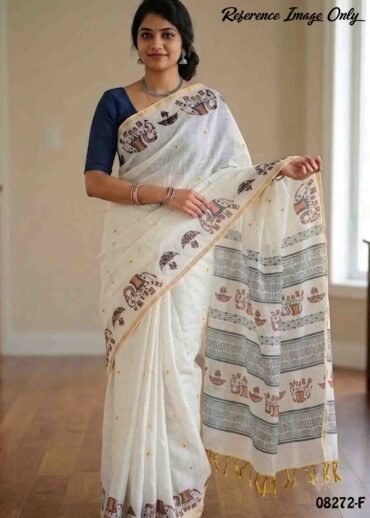 Kavinya-08272-F  SilverGrey Color Excellent  Linen Cotton Saree CM1448213 (LR1C)