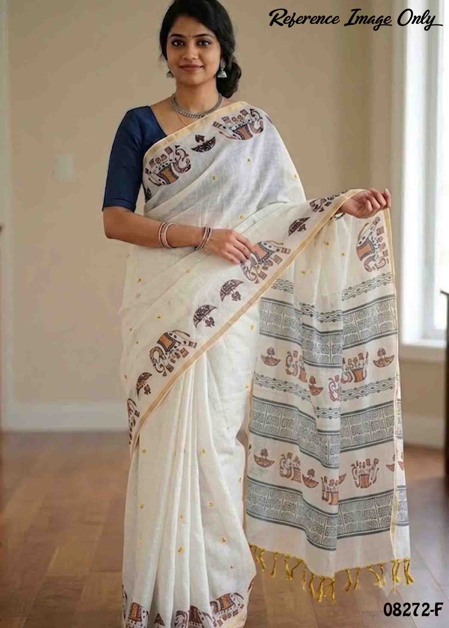 Kavinya-08272-F SilverGrey Color Excellent Linen Cotton Saree CM1448213 (LR1C)