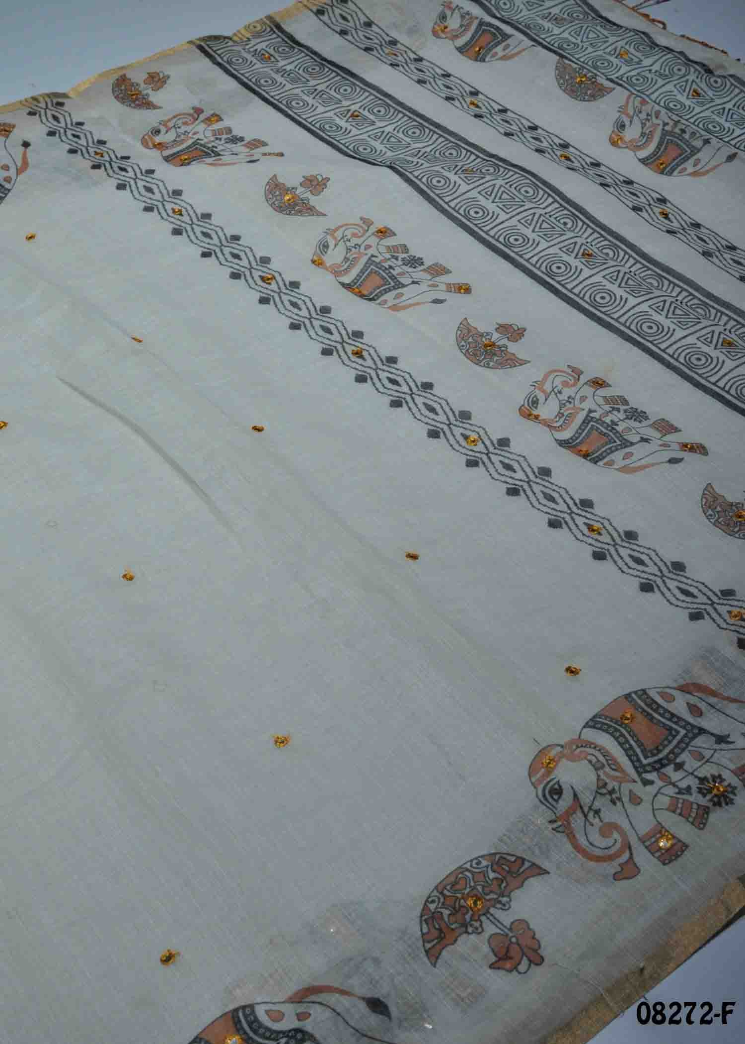 Kavinya-08272-F SilverGrey Color Excellent Linen Cotton Saree CM1448213 (LR1C)