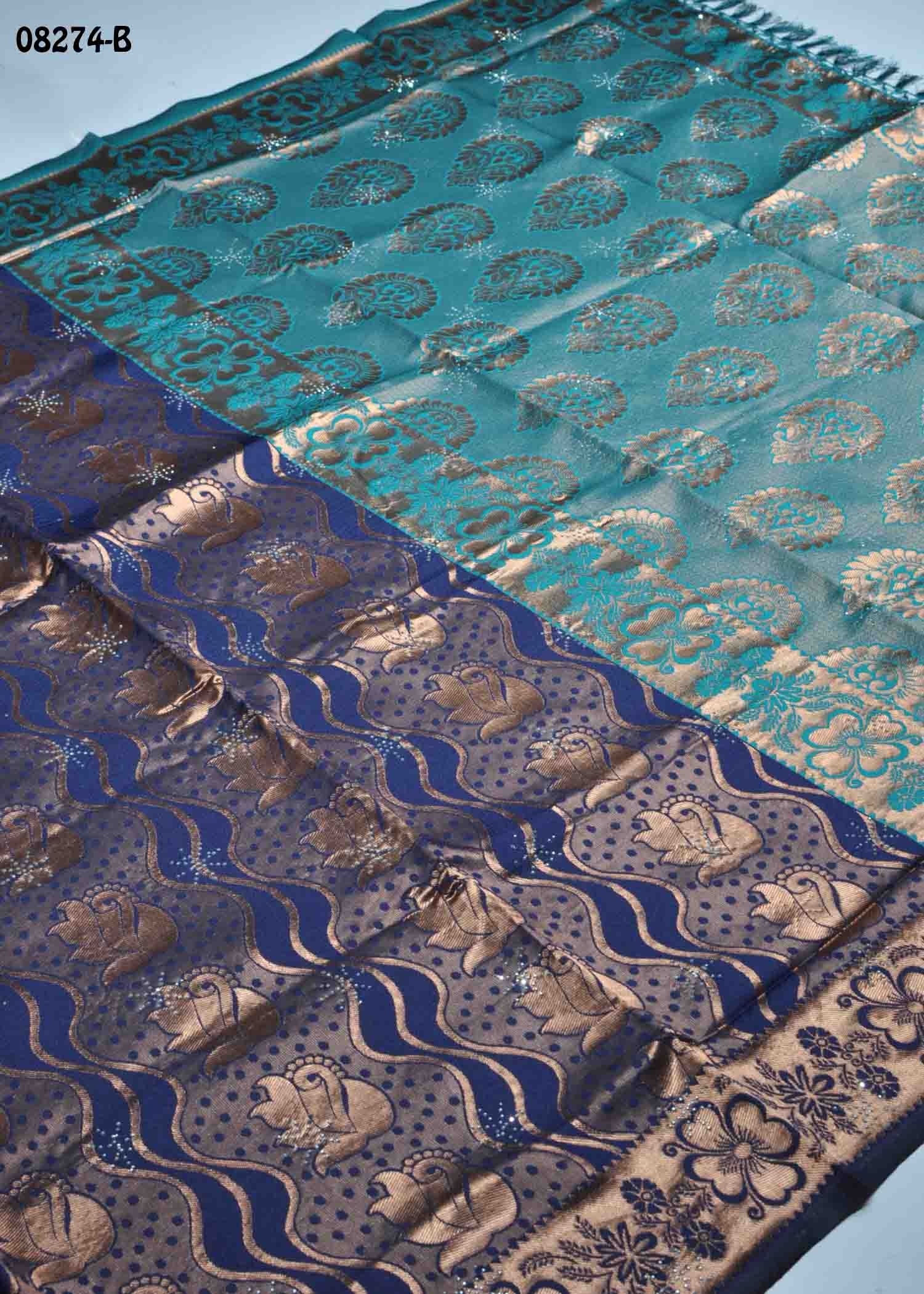 Karunya-08274-B NavyBlue Color Excellent Banaras Saree CM1455264 (LR1D)