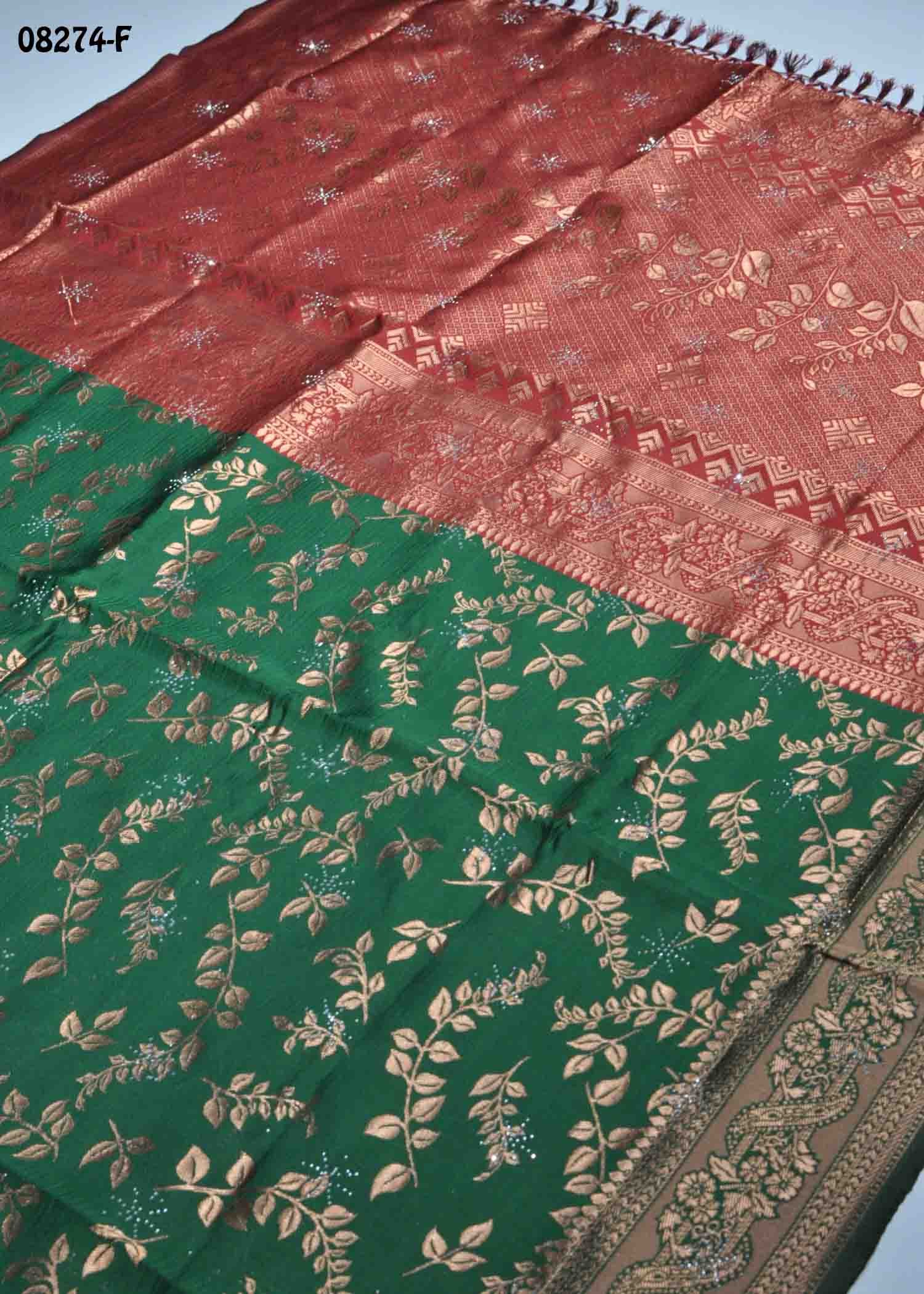 Karunya-08274-F Green Color Excellent Banaras Saree CM1455264 (LR1D)