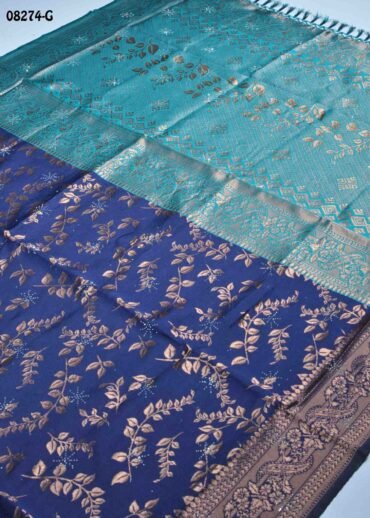 Karunya-08274-G  NavyBlue Color Excellent  Banaras Saree CM1455264 (LR1D)