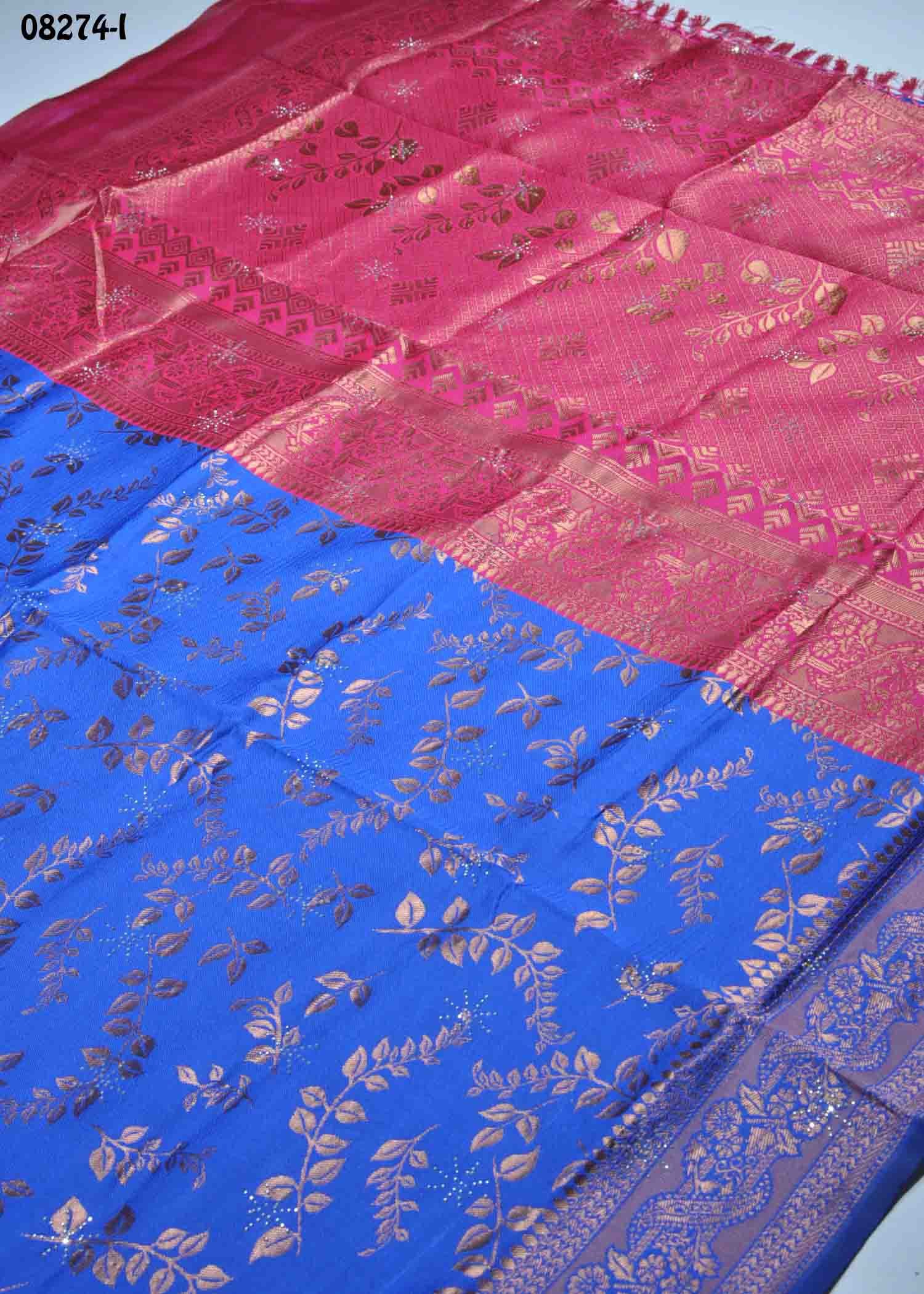 Karunya-08274-I InkBlue Color Excellent Banaras Saree CM1455264 (LR1D)