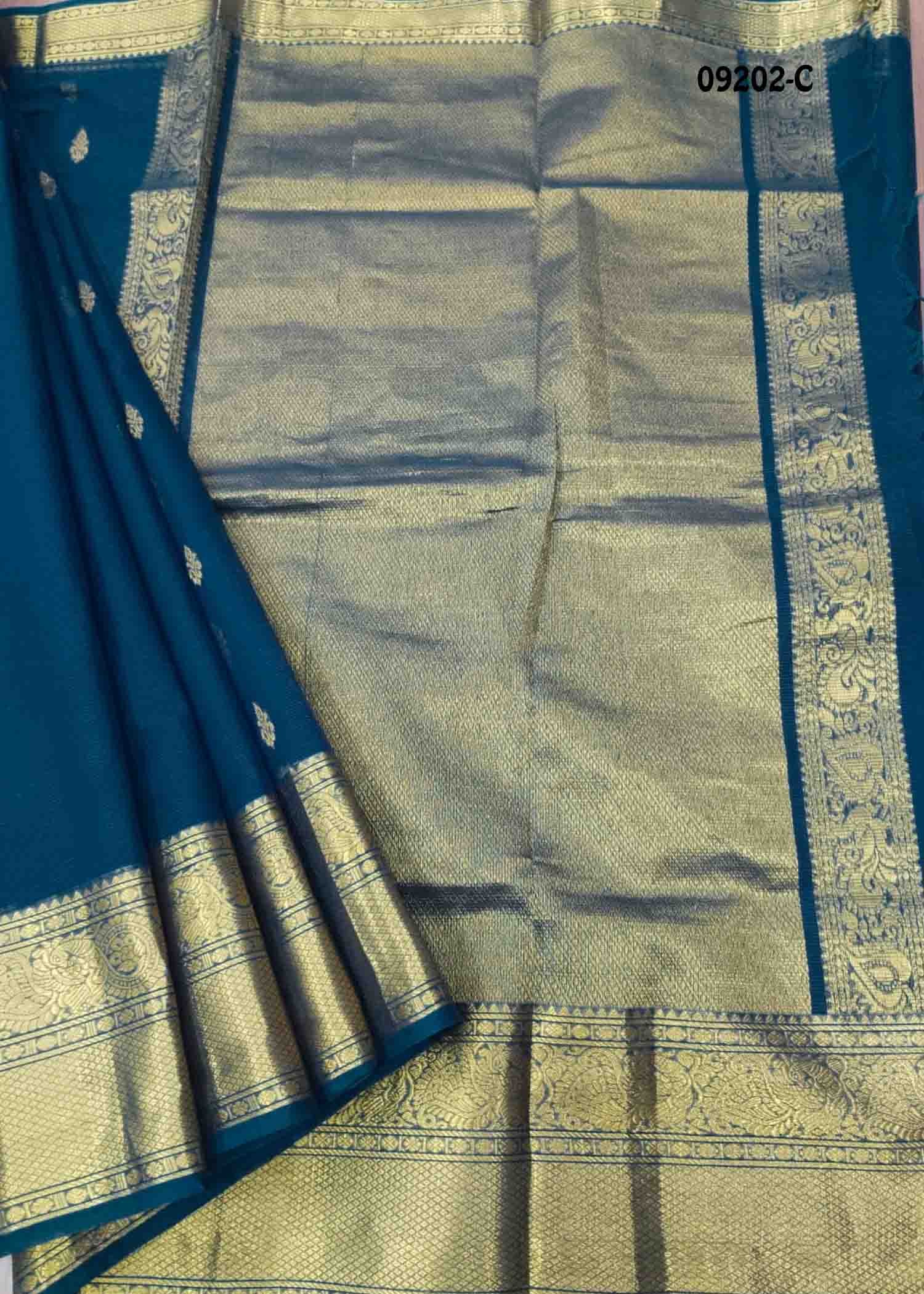 Taanvika-09202-C DarkPeacockBlue Color Traditional Chanderi Cotton Saree CM1448276 (LR1B)