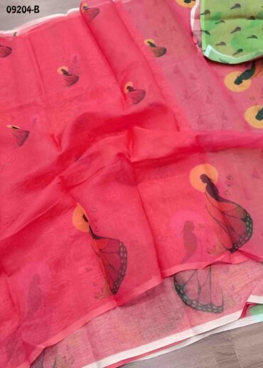 Aadharshini-09204-B  Peach Color Excellent  Linen Cotton Saree CM1449302 (LR1D)