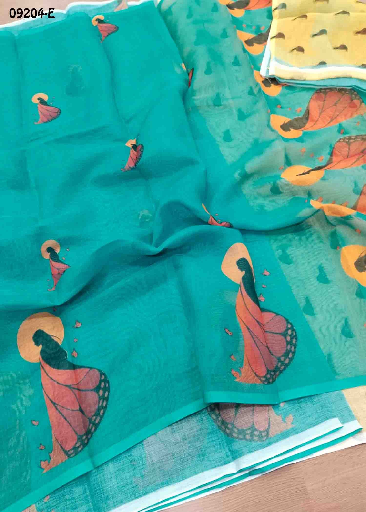 Aadharshini-09204-E PineGreen Color Excellent Linen Cotton Saree CM1449302 (LR1D)