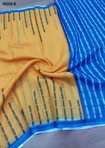 Aadhya-09205-B  Yellow Color Excellent  Linen Cotton Saree CM1449302 (LR1D)