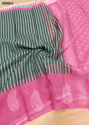 Aadhya-09205-C  Black Color Excellent  Linen Cotton Saree CM1449302 (LR1D)