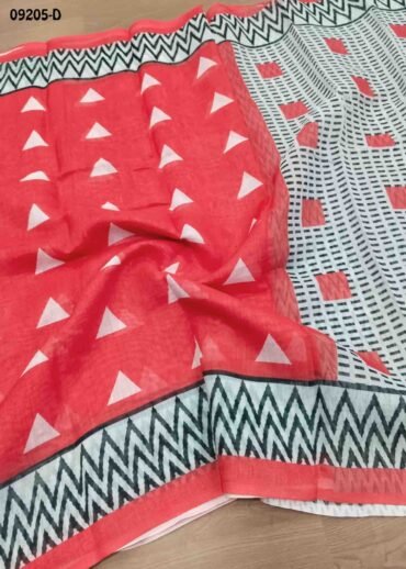 Aadhya-09205-D  Red Color Excellent  Linen Cotton Saree CM1449302 (LR1D)