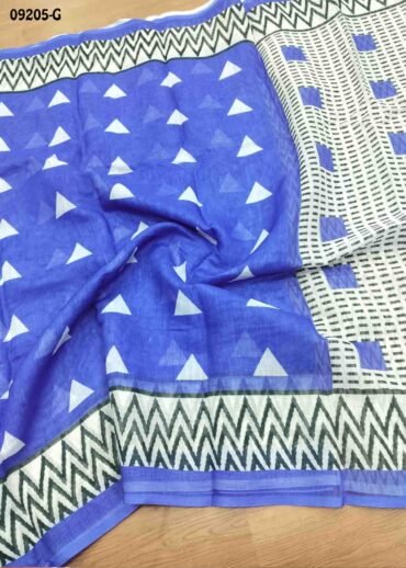 Aadhya-09205-G  InkBlue Color Excellent  Linen Cotton Saree CM1449302 (LR1D)
