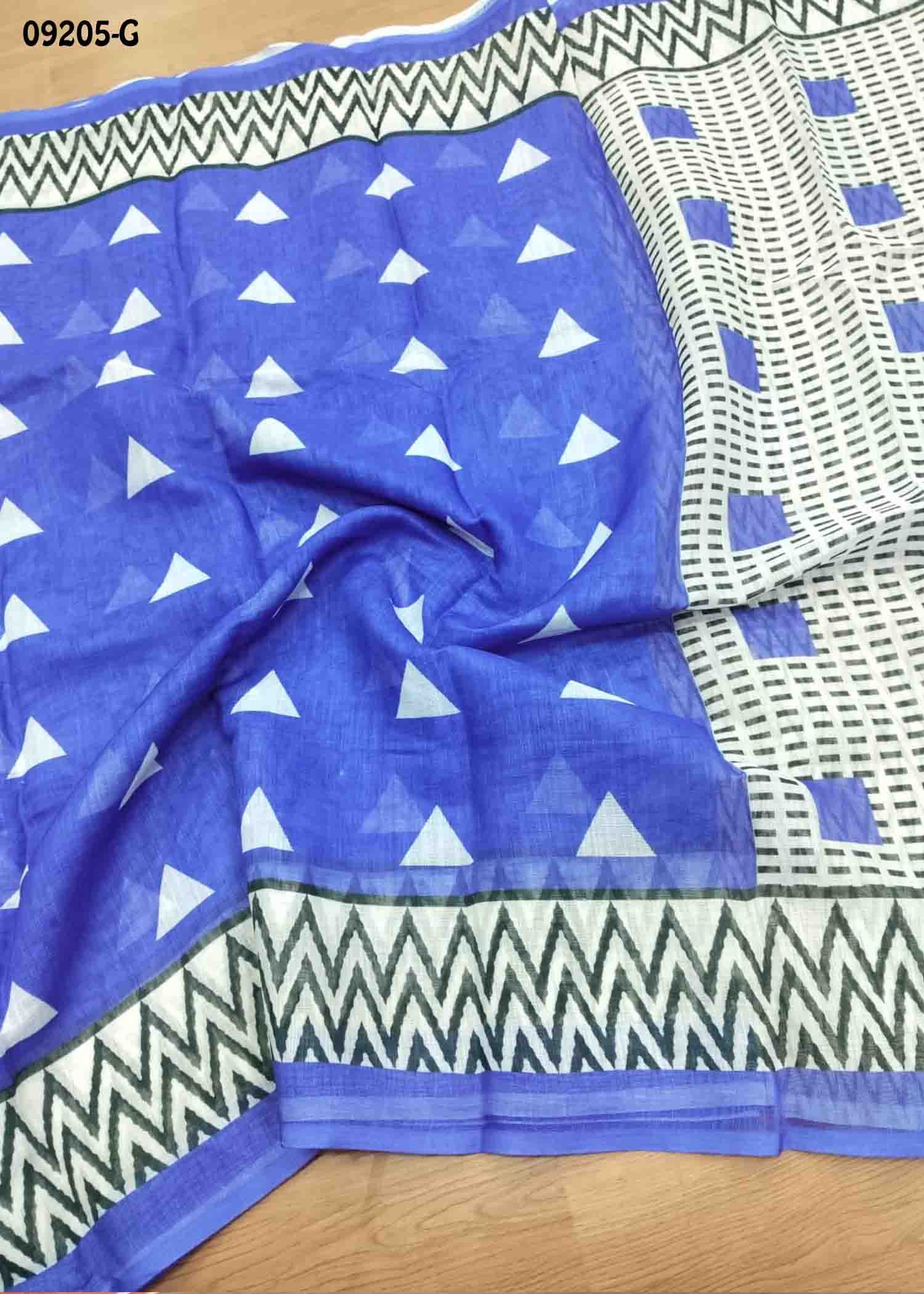 Aadhya-09205-G InkBlue Color Excellent Linen Cotton Saree CM1449302 (LR1D)