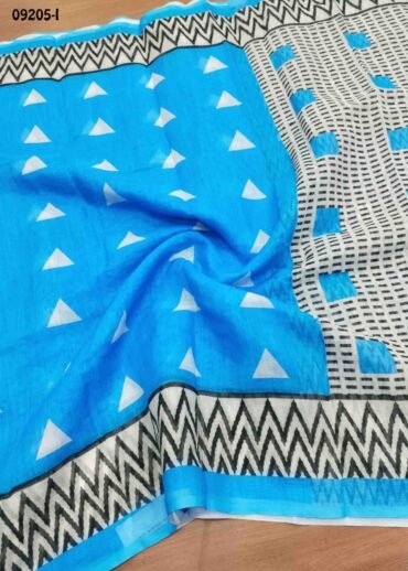 Aadhya-09205-I  SkyBlue Color Excellent  Linen Cotton Saree CM1449302 (LR1D)