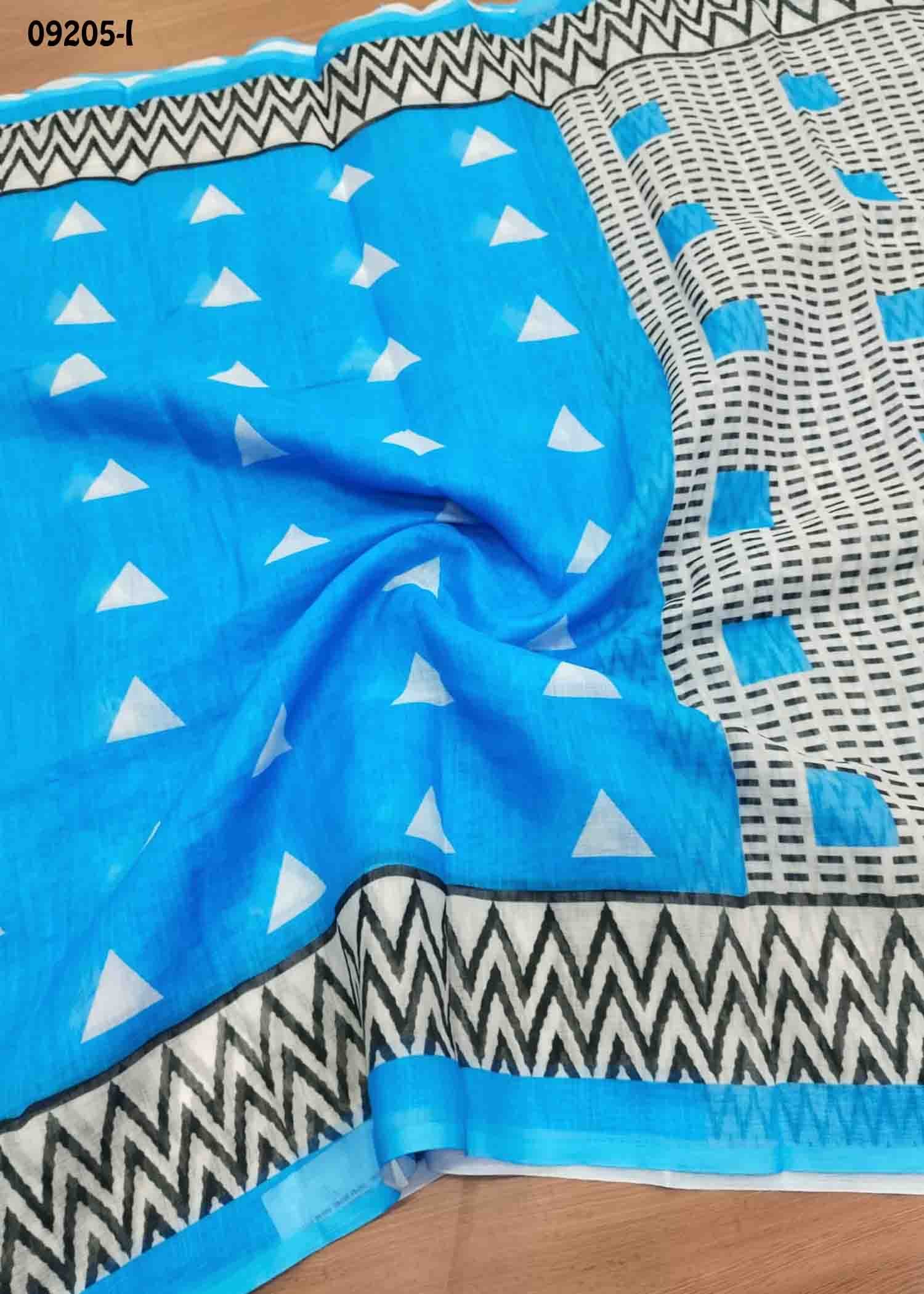 Aadhya-09205-I SkyBlue Color Excellent Linen Cotton Saree CM1449302 (LR1D)