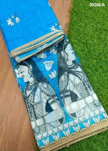 Latika-09206-A  SkyBlue Color Excellent  Linen Cotton Saree CM1449304 (LR1D)