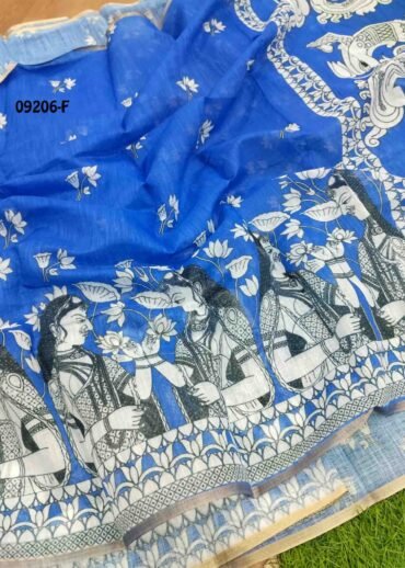 Latika-09206-F  DarkBlue Color Excellent  Linen Cotton Saree CM1449304 (LR1D)