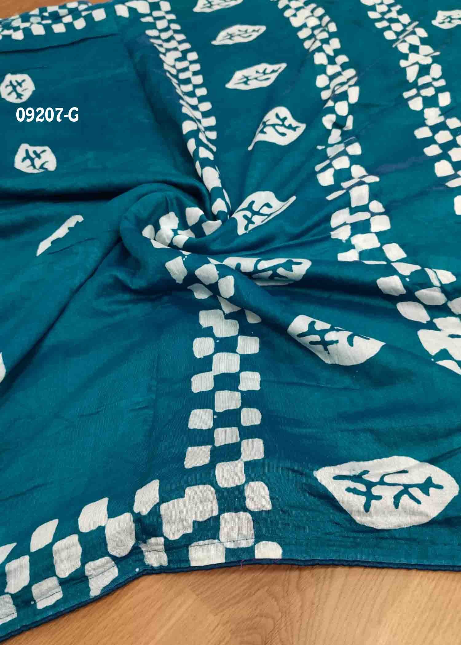 Veda-09207-G PeacockBlue Color Trendy Fancy Cotton Saree CM1454048 (LR1C)