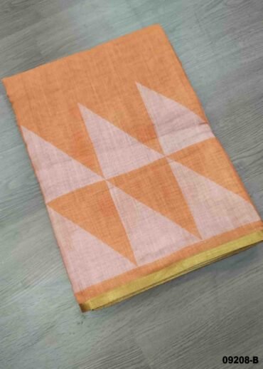 Karthiga -09208-B  Orange Color Excellent Linen Saree CM1441614 (RR4C)