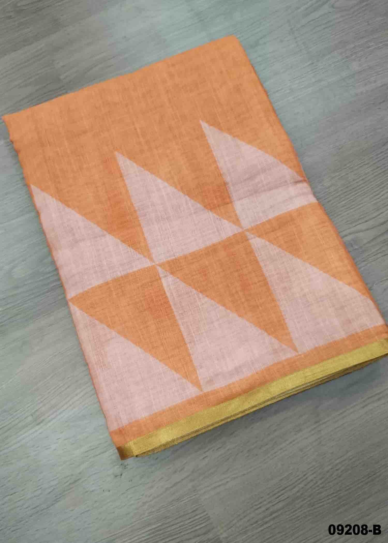 Karthiga -09208-B Orange Color Excellent Linen Saree CM1441614 (RR4C)