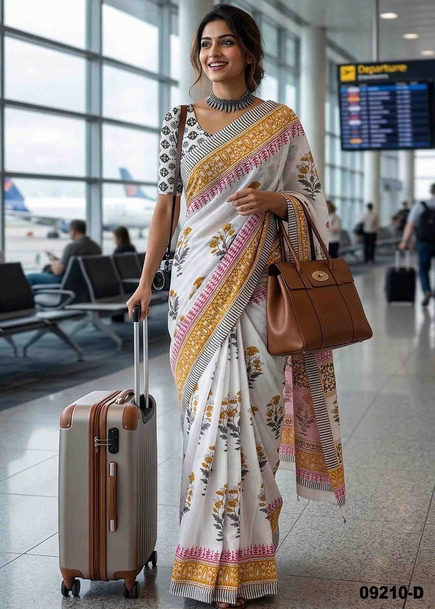 Keerthina -09210-D Halfwhite Color Excellent Pure Cotton Saree CM1479555 (RR4D)