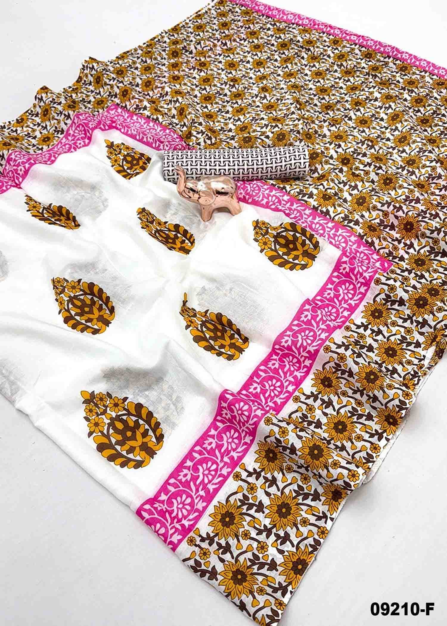 Keerthina -09210-F Halfwhite Color Excellent Pure Cotton Saree CM1479555 (RR4D)