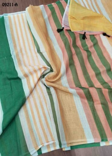 Amirtha  - 09211-A  Multi With Green Color Trendy  Mul Cotton Saree CM1440791 (LR1C)