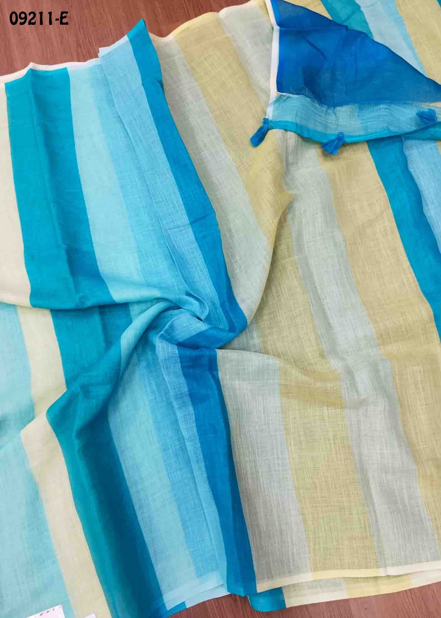 Amirtha - 09211-E Multi With Blue Color Trendy Mul Cotton Saree CM1440791 (LR1C)