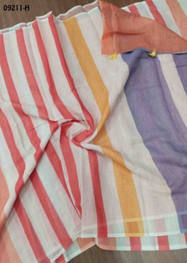 Amirtha  - 09211-H  Multi With Halfwhite Color Trendy  Mul Cotton Saree CM1440791 (LR1C)