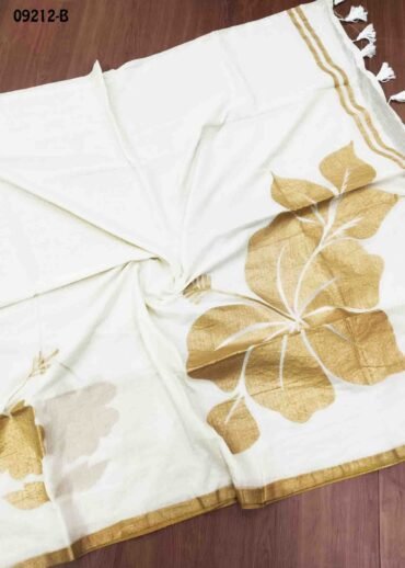 Jaswanthika  - 09212-B  White  Color Trendy  Mul Cotton Saree CM1458937 (LR1C)