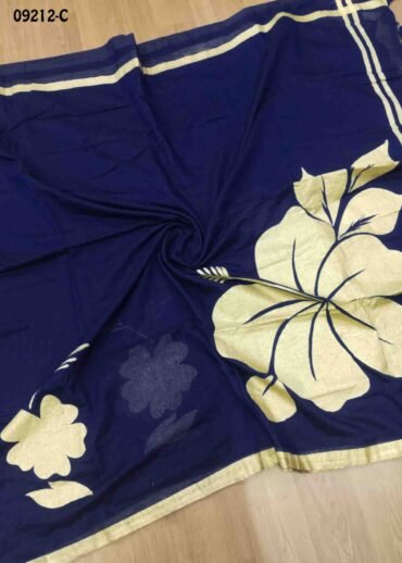 Jaswanthika  - 09212-C Navyblue  White  Color Trendy  Mul Cotton Saree CM1458937 (LR1C)