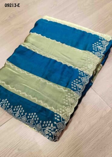 Yashika  - 09213-E  Peacockblue Color Trendy  Space Silk Saree CM1460493 (LR1C)