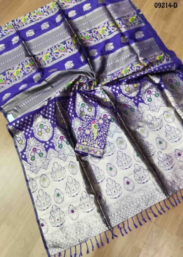 Vinaya - 09214-D  Violet Color Tissue Moonga Georgette Saree CM1455246 (LR4C)