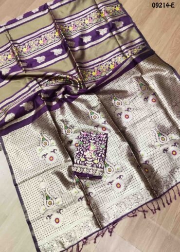 Vinaya - 09214-E  Purple Color Tissue Moonga Georgette Saree CM1455246 (LR4C)