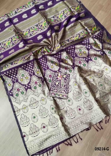 Vinaya - 09214-G Purple Color Tissue Moonga Georgette Saree CM1455246 (LR4C)