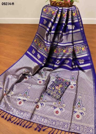 Vinaya - 09214-H Navyblue Color Tissue Moonga Georgette Saree CM1455246 (LR4C)