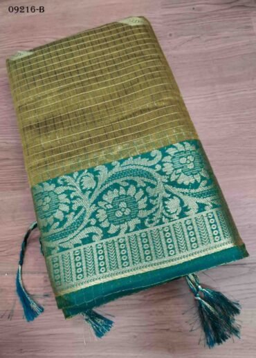 Ananya - 09216-B  FernGreen Color Excellent Chanderi Silk Saree CM1440639 (LR2C)