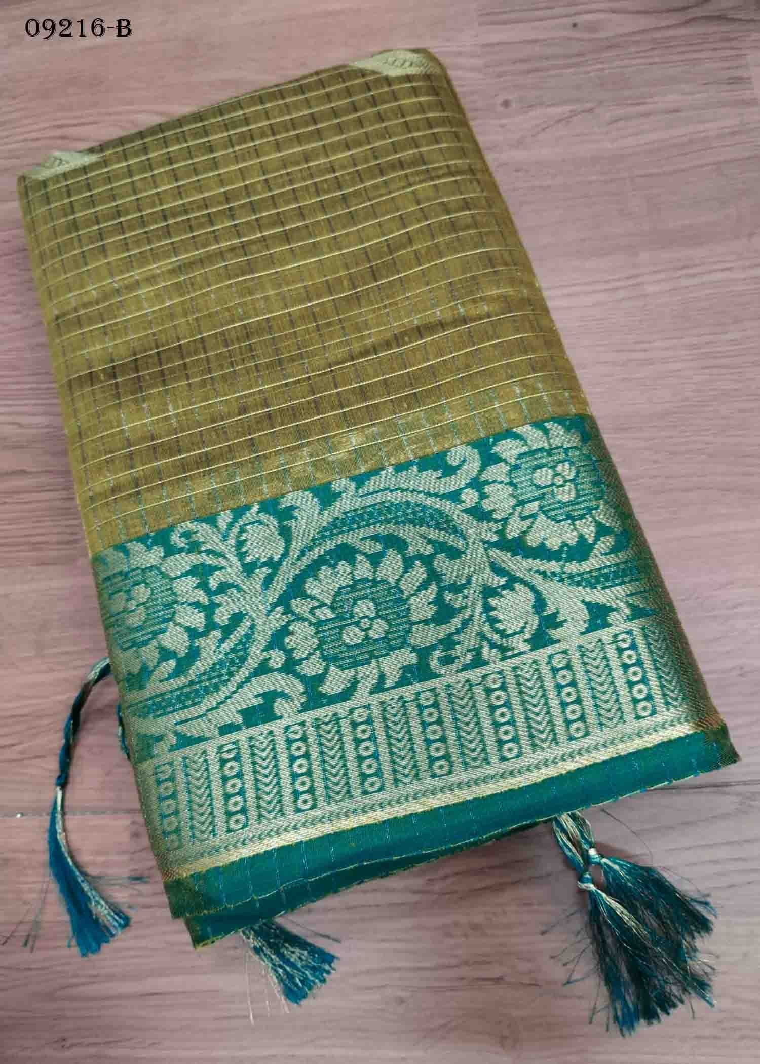 Ananya - 09216-B FernGreen Color Excellent Chanderi Silk Saree CM1440639 (LR2C)