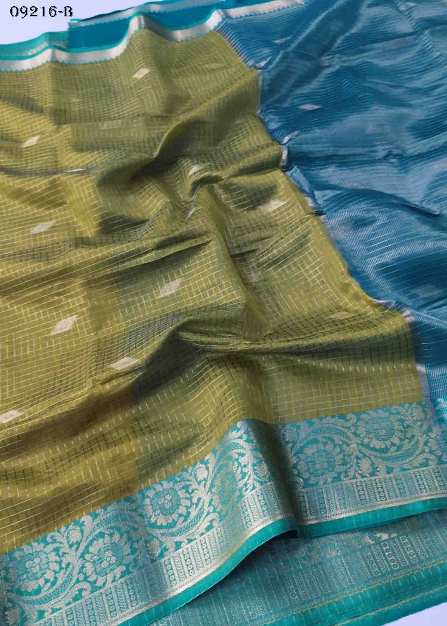 Ananya - 09216-B FernGreen Color Excellent Chanderi Silk Saree CM1440639 (LR2C)