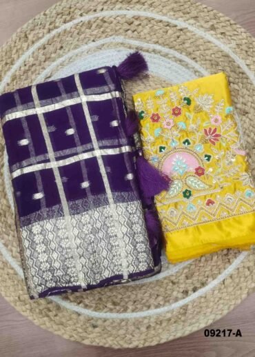 Jashwanthika -09217-A  DarkPurple Color Grid Patten Georgette Saree CM1435965 (RR4D)